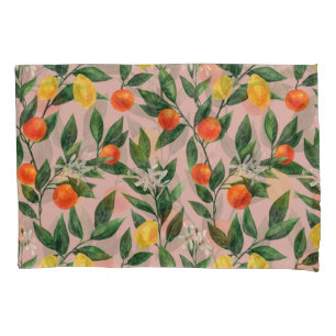 Watercolor Citrus Branches Ornament Pattern Pillowcase