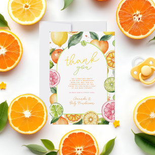 Watercolor Citrus Fruit Baby Shower Thank You Card