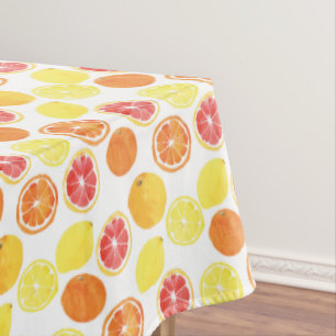 Watercolor Citrus Fruit Pattern Tablecloth