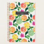Watercolor Citrus Fruits Botanical Pattern Planner<br><div class="desc">Watercolor inspired pattern with illustrations of orange,  lime,  lemon,  and pink citrus fruits with botanical leaves.</div>