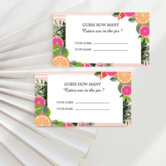 Watercolor citrus fruits guess how many cuties enclosure card (Creator Uploaded)