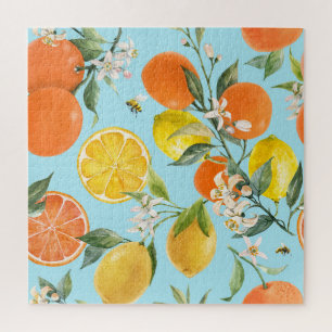 Watercolor Citrus Fruits: Hand Drawn Jigsaw Puzzle