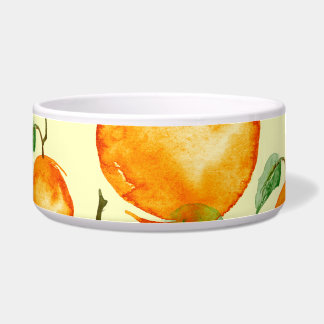 Watercolor citrus fruits, tropical pattern.