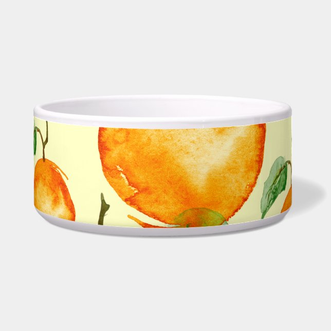 Watercolor citrus fruits, tropical pattern. (Front)