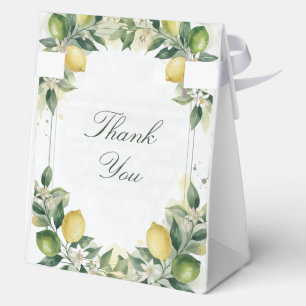 Watercolor Citrus Green Lemon Botanical Wedding Favour Box