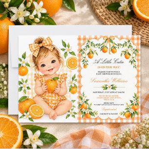 Watercolor Citrus Little Cutie Baby Shower Photo Invitation