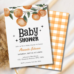 Watercolor Citrus Orange Baby Shower  Invitation