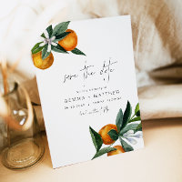 Watercolor Citrus Orange Floral Save the Date