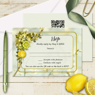 Watercolor Citrus Orchard Wedding RSVP Card