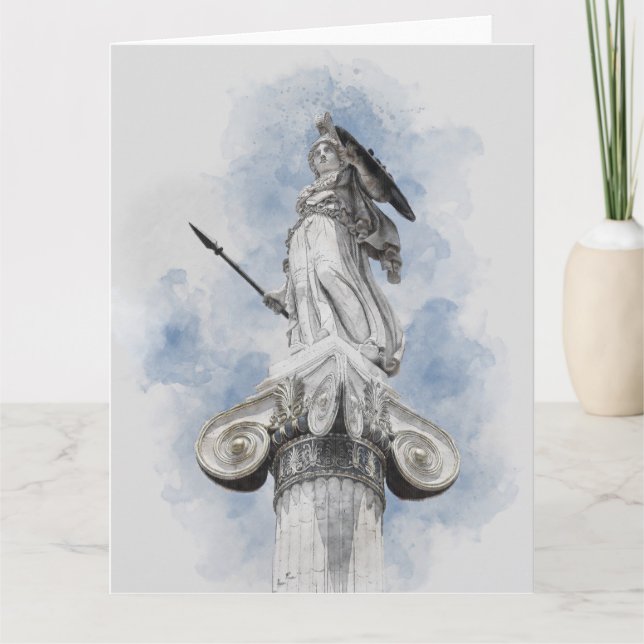 Watercolor Classic Greek Statue Athena Card (Front)