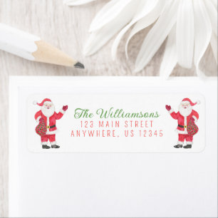 Watercolor Classic Santa Clause Return Address Label