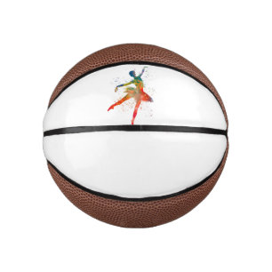 Watercolor classical ballet dancer mini basketball
