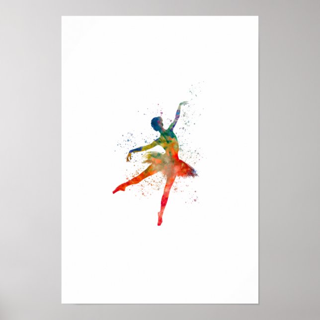 Watercolor classical ballet dancer poster (Front)