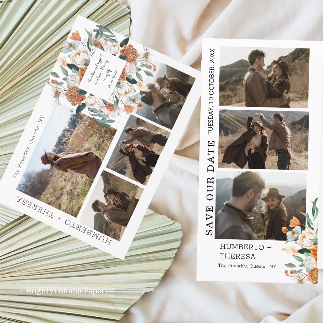 Watercolor Clipart Photo Booth Strip Template (Save the date and join us for a day filled with love, laughter, and joy.)