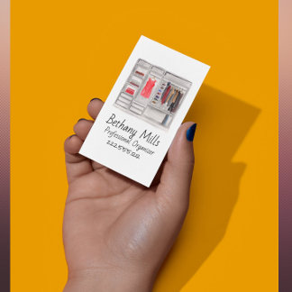 Watercolor Closet Organiser Business Card