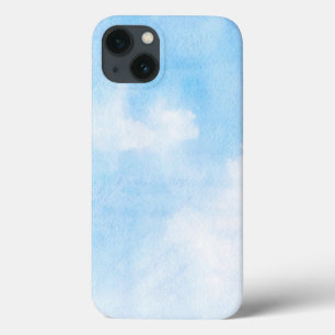 Watercolor clouds and sky background iPhone 13 case
