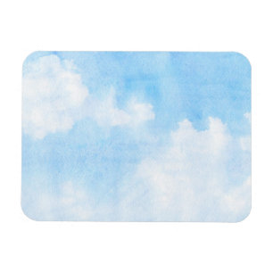 Watercolor clouds and sky background magnet