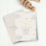 Watercolor Clouds Cream Neutral Baby Shower Gold<br><div class="desc">A whimsical gender neutral baby shower invitation design featuring, watercolor clouds and tiny gold foil stars over a cream background , the information is presented with a combination of modern calligraphy and classic serif typography. If you need help or additional pieces please contact me (Maria) using the contact button below....</div>