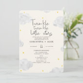 Watercolor Clouds Gender Neutral Twin  Baby Shower Invitation (Standing Front)