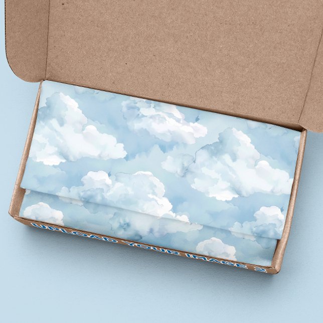Watercolor Clouds Soft blue Tissue Paper (Creator Uploaded)