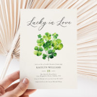 Watercolor Clover Lucky In Love Bridal Shower