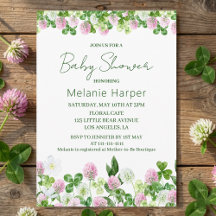 Watercolor Clover Meadow Baby Shower