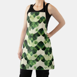 Watercolor Clover Scallop Apron