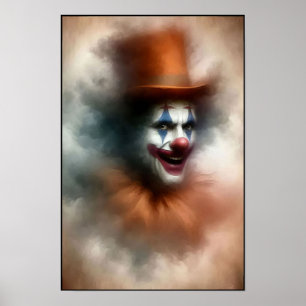 Watercolor Clown Staring Into Your Soul Poster