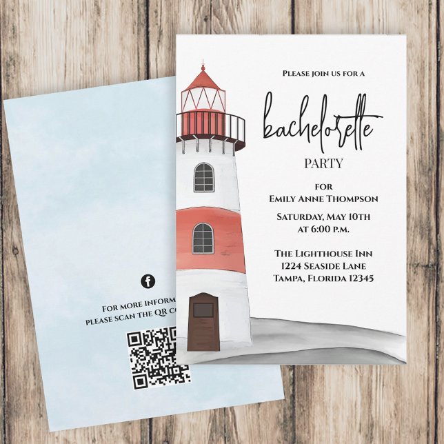 Watercolor Coastal Bachelorette Party Custom Invitation (Creator Uploaded)