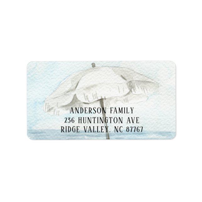 Watercolor Coastal Beach Address Label (Front)