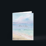 Watercolor Coastal Christmas Cards | Bible Verse<br><div class="desc">Celebrate the season with peace and purpose using this Christmas card watercolor beach design, featuring a serene, hand-painted shoreline at dusk in calming shades of blue and pink. This coastal holiday card is part of the Christmas cards in watercolor collection by Victoria Grigaliunas of Do Tell A Belle and includes...</div>
