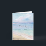 Watercolor Coastal Christmas Cards | Bible Verse<br><div class="desc">Celebrate the season with peace and purpose using this Christmas card watercolor beach design, featuring a serene, hand-painted shoreline at dusk in calming shades of blue and pink. This coastal holiday card is part of the Christmas cards in watercolor collection by Victoria Grigaliunas of Do Tell A Belle and includes...</div>