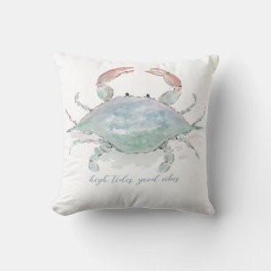 Watercolor Coastal Crab Cushion
