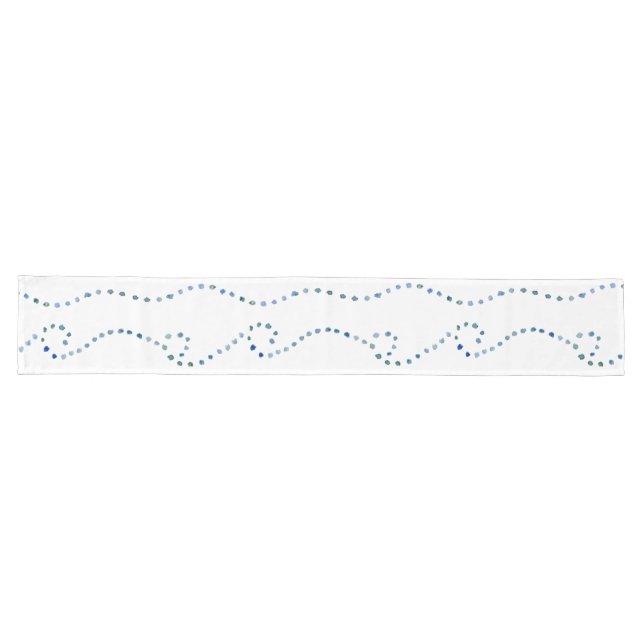 Watercolor Coastal Dots Table Runner (Horizontal)