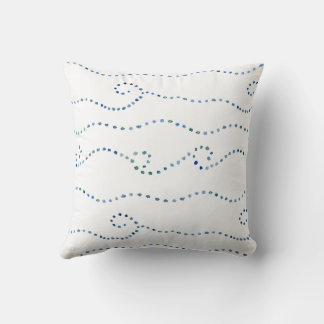 Watercolor Coastal Dots Throw Pillow