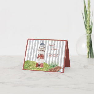 watercolor coastal lighthouse guest Seating Cards