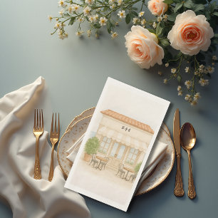 watercolor coastal mediterranean ocean wedding  napkin