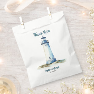 Watercolor Coastal New England Wedding Favour Bag