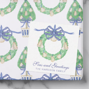 Watercolor Coastal Oyster Wreath Card