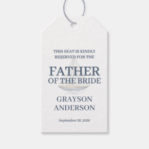 Watercolor Coastal Save The Seat Wedding Gift Tags