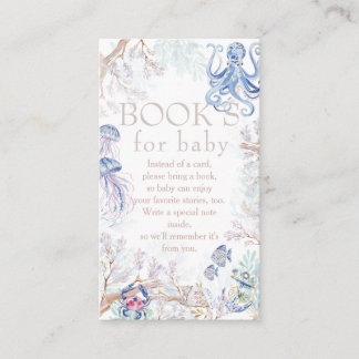 Watercolor Coastal Sea Life Books for Baby  Enclosure Card