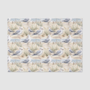 Watercolor Coastal Seagulls Tissue Paper