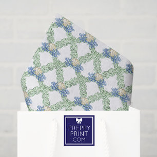 Watercolor Coastal Seaside Christmas Garland Tissue Paper