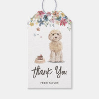 Watercolor Cockapoo Dog Birthday Party Thank You