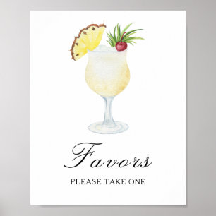 Watercolor cocktail bridal shower - Favors Poster