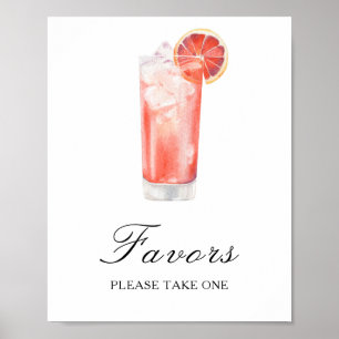 Watercolor cocktail bridal shower - Favors Poster