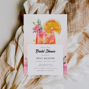 Watercolor Cocktail Bridal Shower Invitation