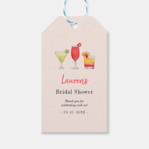 Watercolor cocktail Bridal shower Thank you  Favou Gift Tags