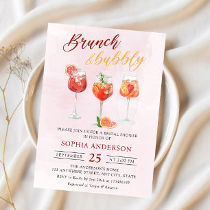 Watercolor Cocktail Party Bridal Shower Invitation