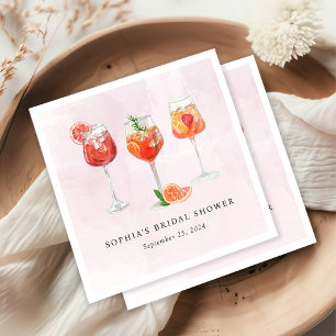 Watercolor Cocktail Party Bridal Shower Napkin